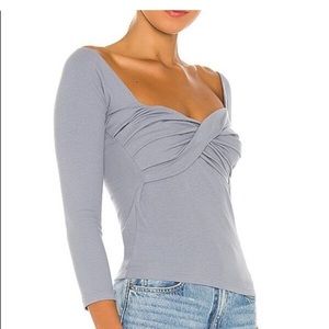 The Line By K Stevie Ribbed Long Sleeve Ruched Top